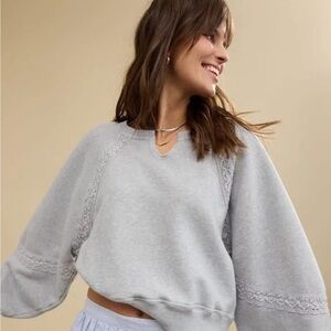 Aerie Hey Crochet Sweatshirt